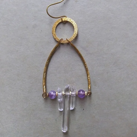 Sold! Small 'Crystal Chandelier' Earrings in Amethyst - Picture 7 of 7
